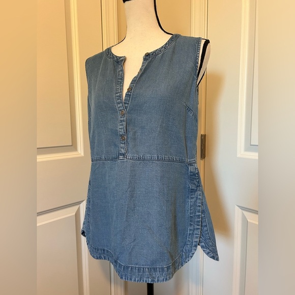 J jill Lose fit denim tunic tank top button down - Picture 8 of 8